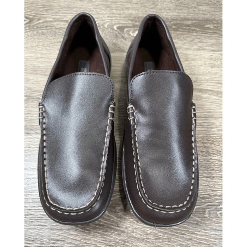 Kenneth Cole Reaction Leather Shoe Loafers Dark Brown Mens Size 6M Preppy Office